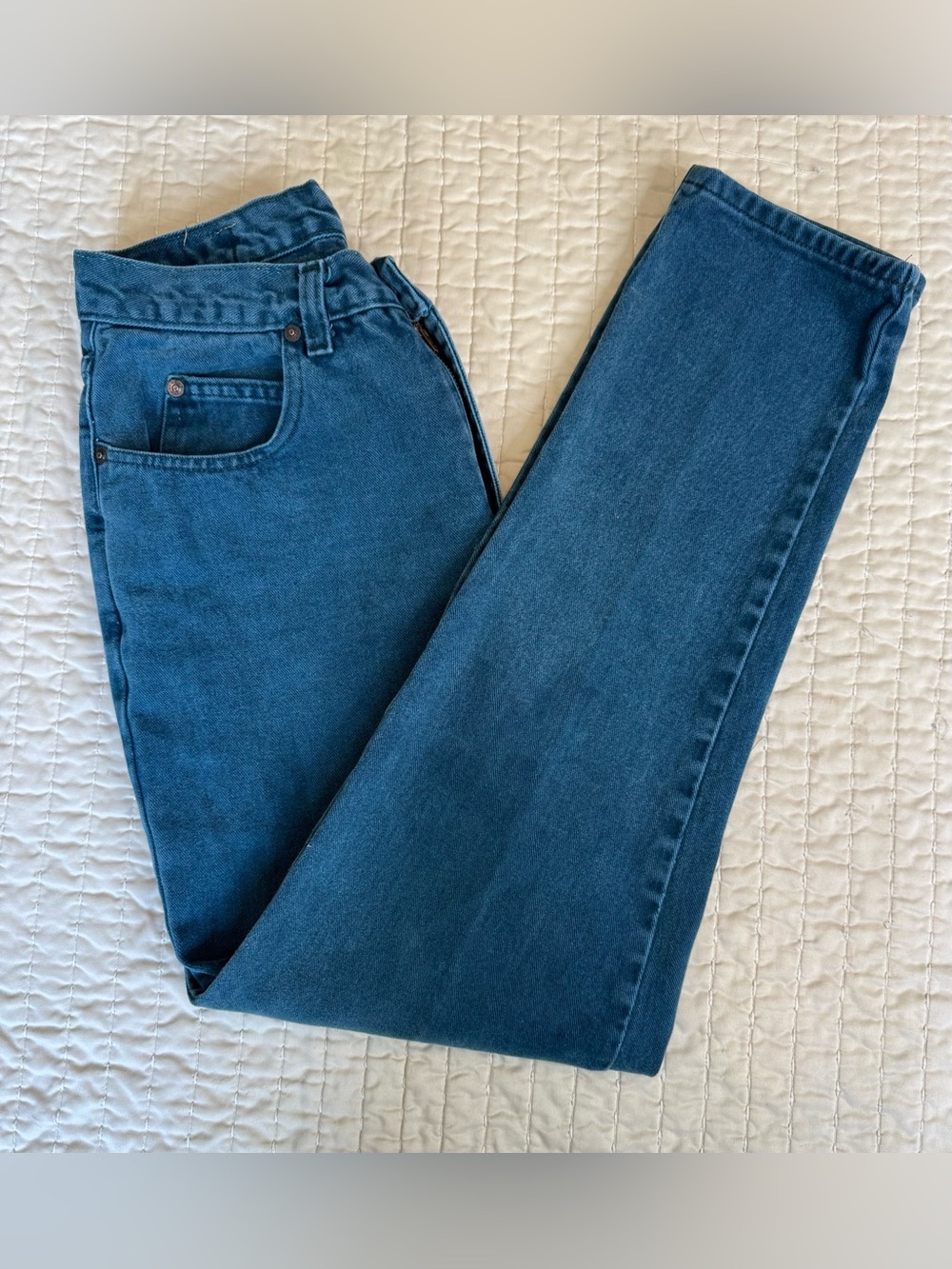 Vintage Jordache Mom Teal color Jeans 26" Waist 90s High Rise Straight Leg
